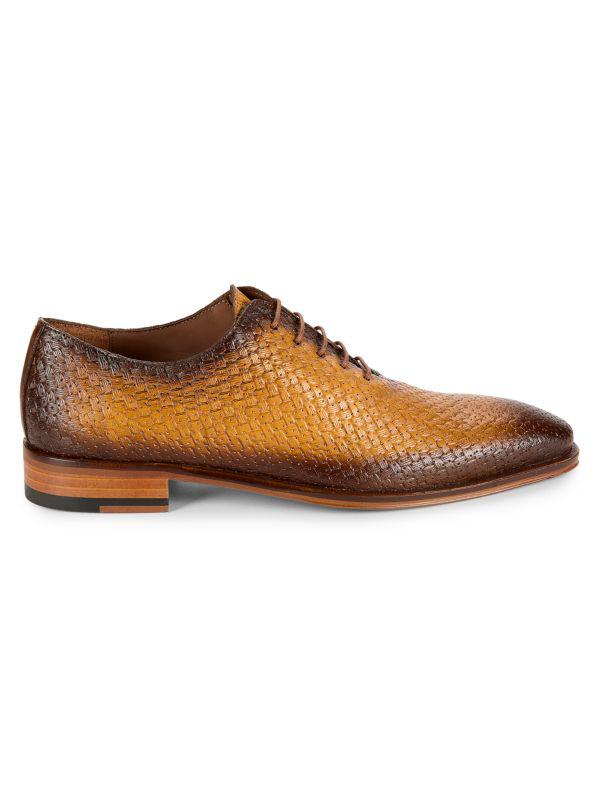 Mezlan Textured Leather Oxford Shoes