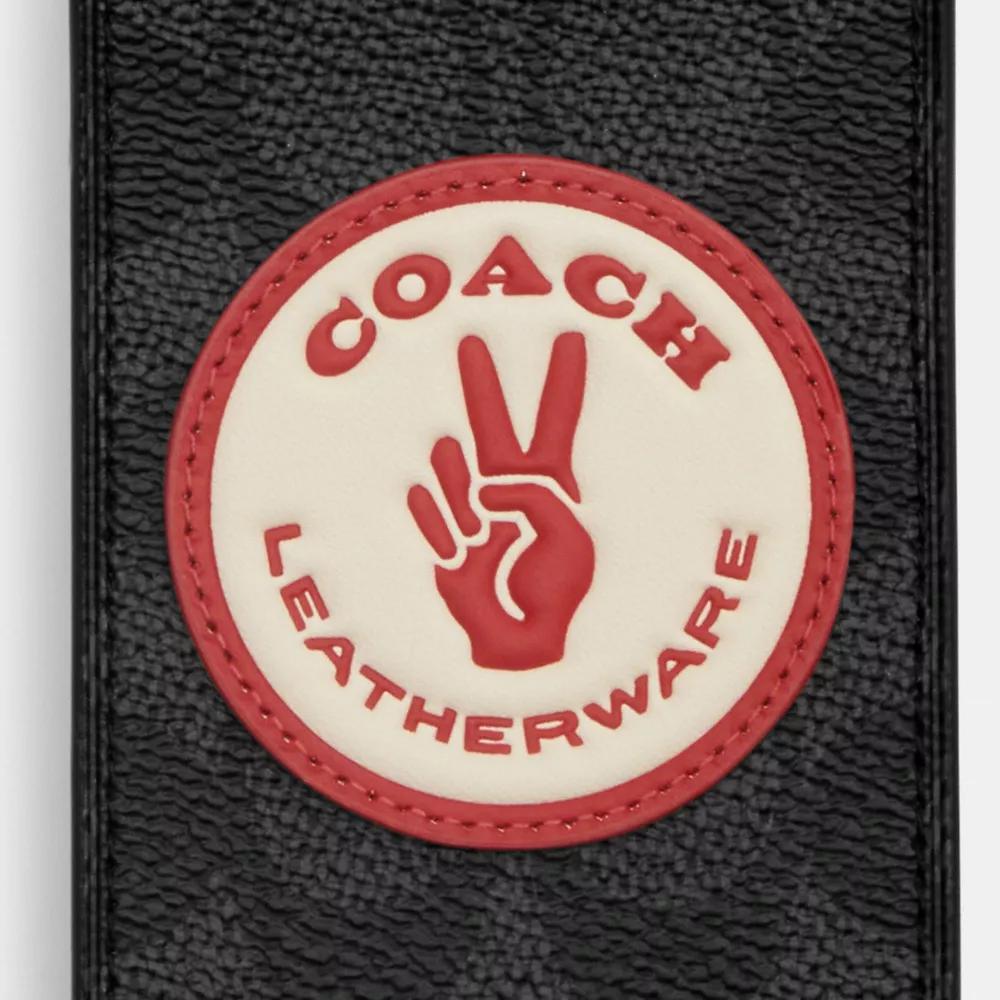 Coach Luggage Tag In Signature Canvas With Patches