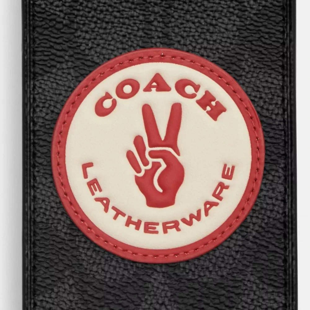 Coach Luggage Tag In Signature Canvas With Patches 2