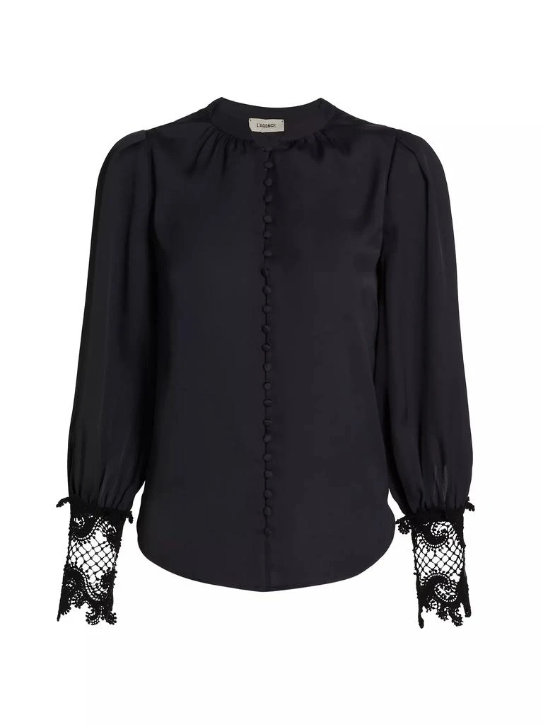 L'Agence Ava Lace Cuff Blouse 1
