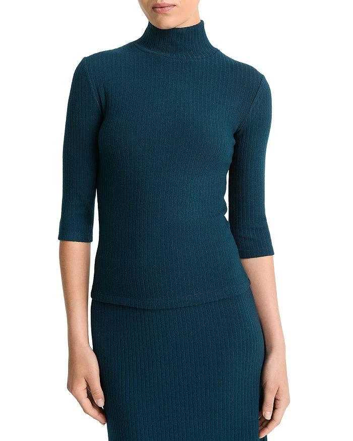 Vince Ribbed Three Quarter Sleeve Turtleneck 1