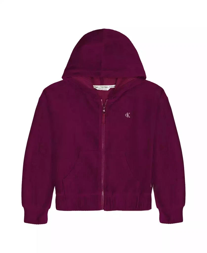 Calvin Klein Girls
 7-16 Rib Velour Hoodie