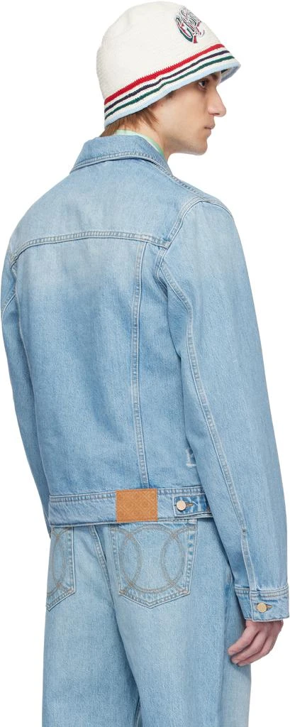 Casablanca Blue Graffiti Distressed Denim Jacket 3