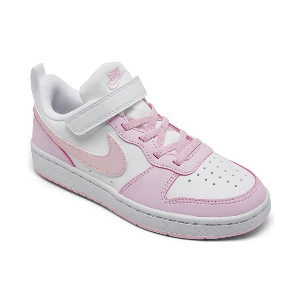 Nike Little Girls Court Borough Low Recraft Adjustable Strap Casual Sneakers from Finish Line