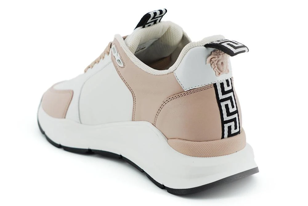 Versace Versace Light Pink and White Calf Leather Sneakers 3