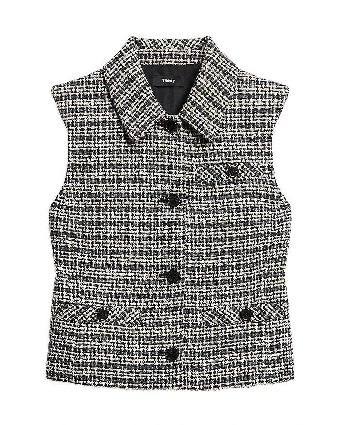 Theory Striped Tweed Vest