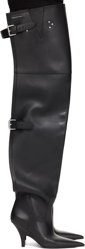 Alexander Wang Black Diablo Open Back Boots 1