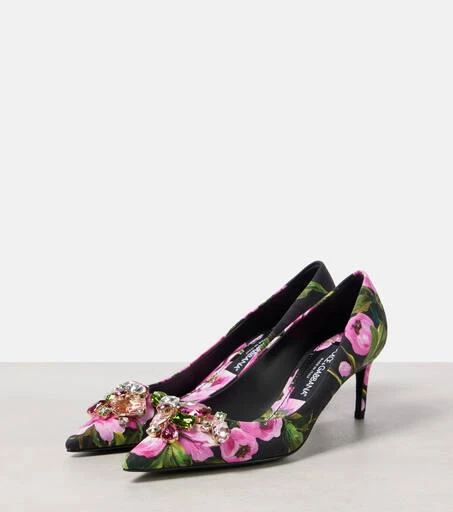 Dolce 
Gabbana Lollo embellished floral pumps 4