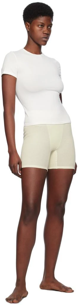 SKIMS Off-White Cotton Rib Boxer Boy Shorts 4
