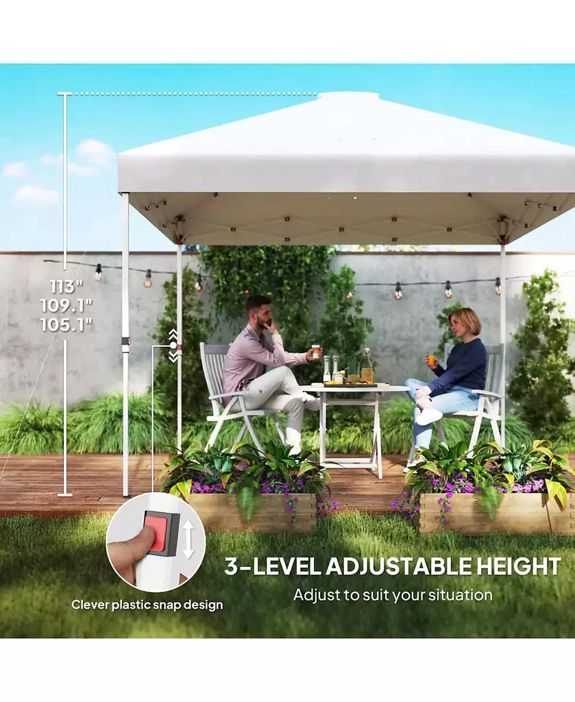 Outsunny 10
x 10
Pop Up Canopy Tent with Sidewall, UPF50+, Sea 6