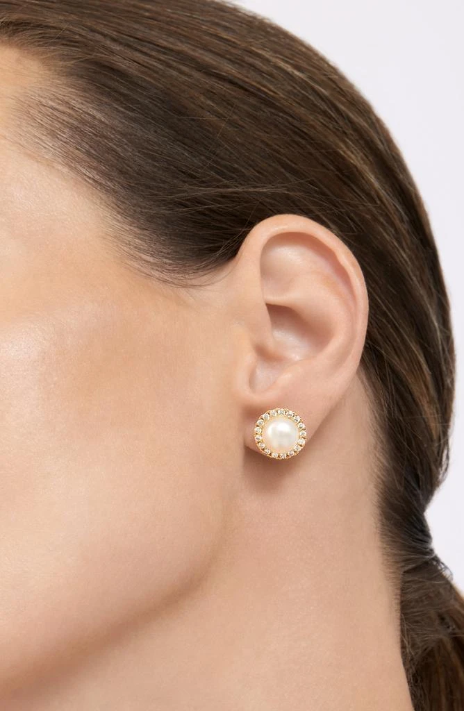 Adornia Adornia Freshwater Pearl Halo Earrings gold 2
