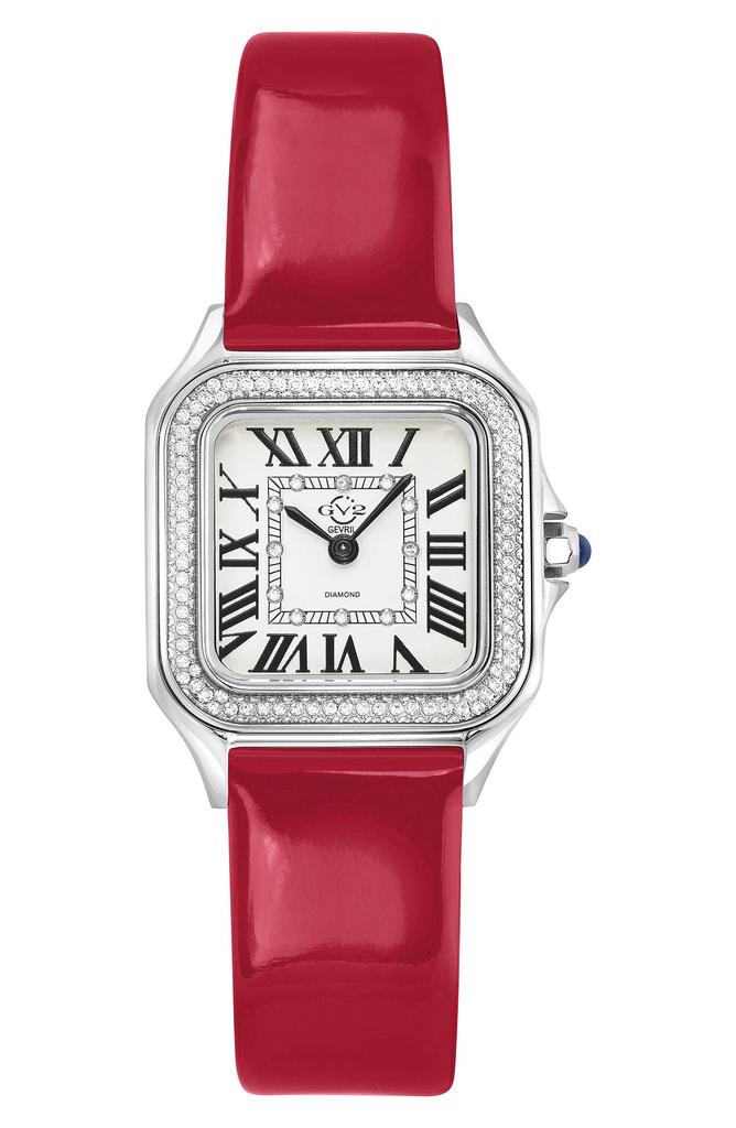 GV2 Milan Diamond Leather Strap Watch, 27.5mm - 0.038 ctw