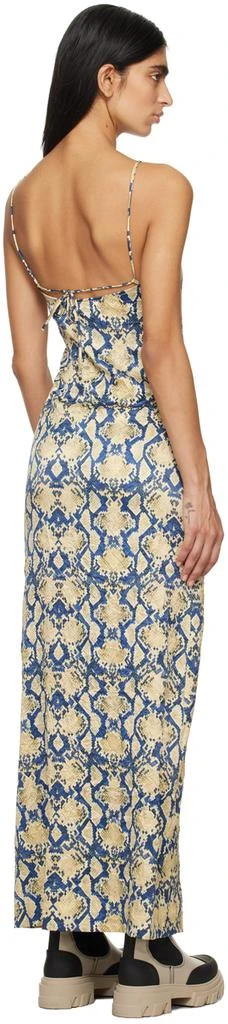 Ganni Blue & Yellow Snake Maxi Dress 3