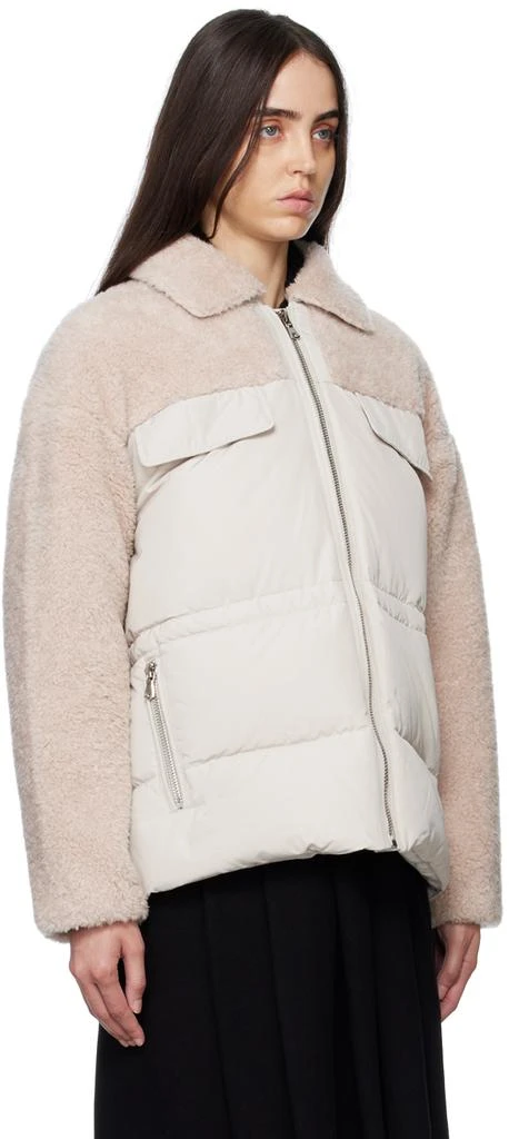 Yves Salomon Beige & Pink Paneled Jacket 2