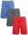 color Cyan blue, Charcoal, Red 4
