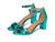 color Teal Metallic Snake Print Leather 26