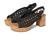 color Black Embroidered Raffia/Cork Heel 0