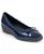 color Navy Crinkle Faux Patent Leather 1