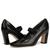 color Black Snake Print Leather 1