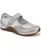 color Silver/White Knit Fabric/Faux Leather 1