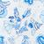 color Blue White Floral 2