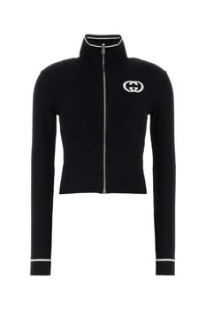 Gucci | Gucci Logo Intarsia Ribbed Zip Jacket