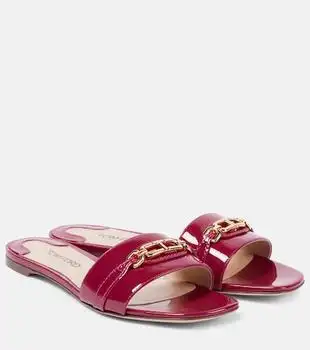 Tom Ford | Whitney Stadium T patent leather slides