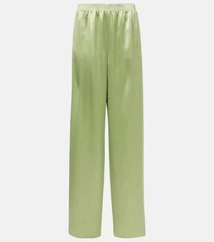 Valentino | High-rise silk duchesse wide-leg pants