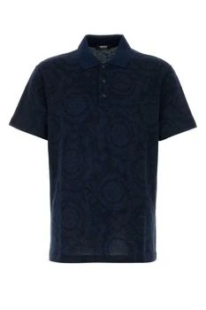 Versace | Versace Barocco-Jacquard Short-Sleeved Polo Shirt