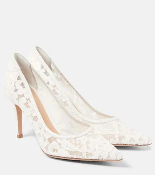 Gianvito Rossi | Lyon 85 leather-trimmed lace pumps