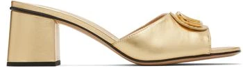 Valentino | Gold VLogo Signature Slide Heeled Sandals