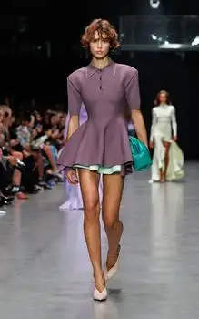 Stella McCartney | Stella McCartney Peplum Knit Polo Mini Dress - Moda Operandi
