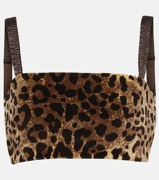 Dolce 
Gabbana | Leopard-print velvet crop top
