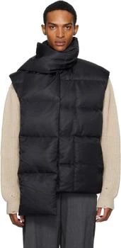 MM6 | Black Scarf Down Vest