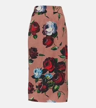Dolce
Gabbana | Floral silk-blend charmeuse midi skirt