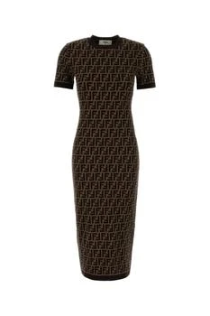 Fendi | Fendi FF Jacquard Fitted Midi Dress