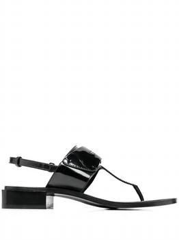 Salvatore Ferragamo | Women's Logo-Plaque Detail Thong Sandals In Black