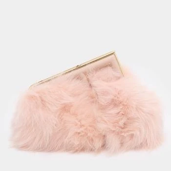 Fendi fendi first Pink Fox Fur and Leather Clutches