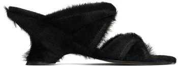 Dries Van Noten | Black Ponyhair Mule Heeled Sandals