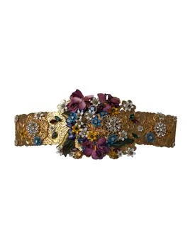 Dolce & Gabbana | Embellished Floral Crystal Wide Waist Women's Belt