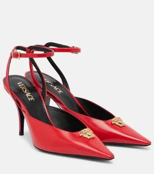 Versace | La Medusa 85 leather slingback pumps