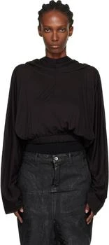 Rick Owens | Black Concordians Cropped Tunic Hoodie