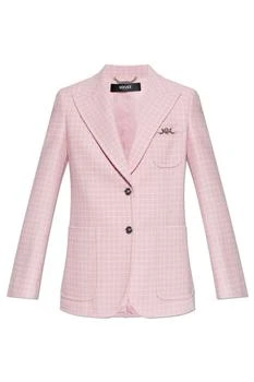 Versace | Versace Checked Pattern Single-Breasted Blazer