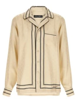 Dolce & Gabbana | Dolce & Gabbana Striped Trim Long-Sleeved Vanity Shirt