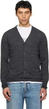 MAISON MARGIELA | Gray Wool-Blend V-Neck Cardigan