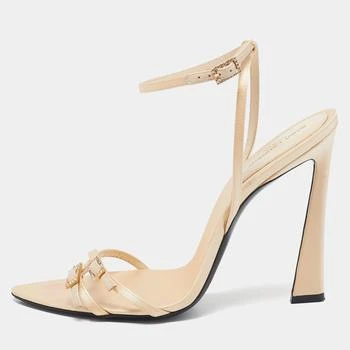 Yves Saint Laurent | Saint Laurent Cream Satin Gippy Ankle Strap Sandals Size 39