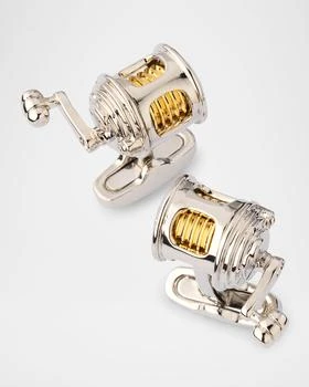 LINK UP Men's Two-Tone Fishing Reel Cufflinks