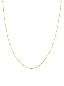 Saks Fifth Avenue | 14K Yellow Gold & Pink Enamel Beads Station Necklace