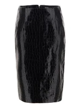 Versace | Versace Embossed Zipped Midi Skirt