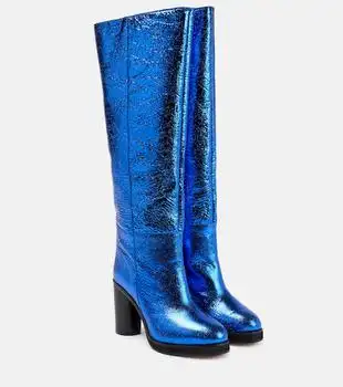 Isabel Marant | Lylene metallic leather knee-high boots
